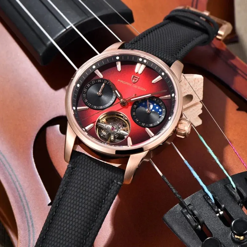 Pagani Design Tourbillon Moonphase Red Dial Automatic Men's Watch | PD-YS021