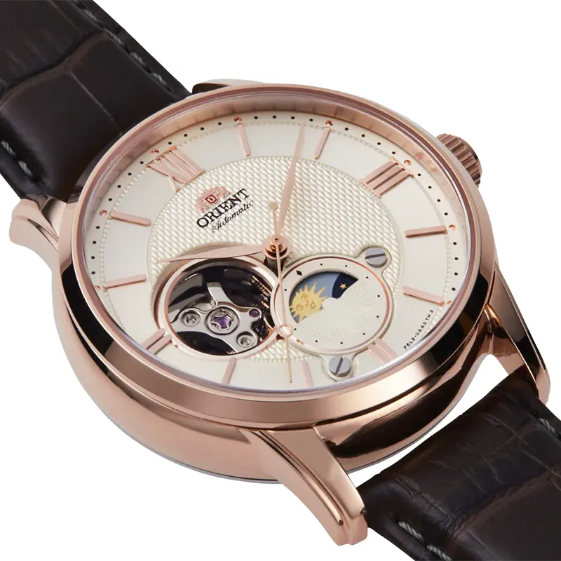 Orient Contemporary Sun and Moon Ivory Dial Men's Watch | RA-AS0009S