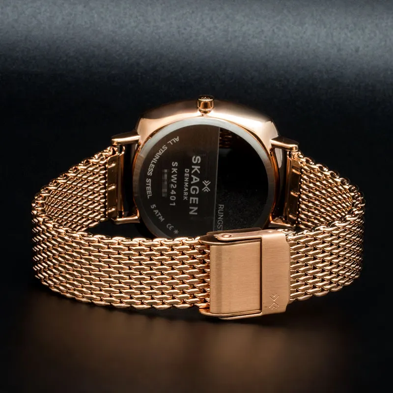 Skagen Rungsted SKW2401 White Dial Rose Gold-tone Ladies Watch