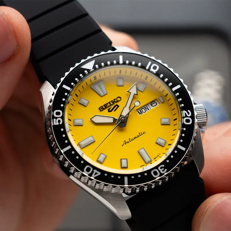 Seiko 5 Sports SKX’s Iconic Automatic Yellow Dial Men's Watch | SRPL87