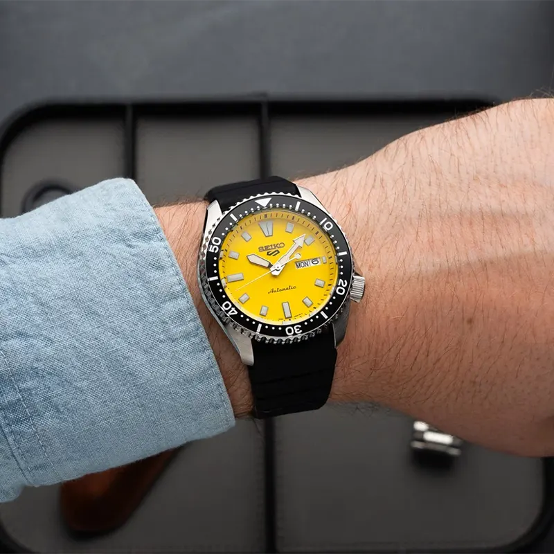 Seiko 5 Sports SKX’s Iconic Automatic Yellow Dial Men's Watch | SRPL87