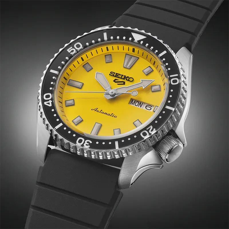Seiko 5 Sports SKX’s Iconic Automatic Yellow Dial Men's Watch | SRPL87