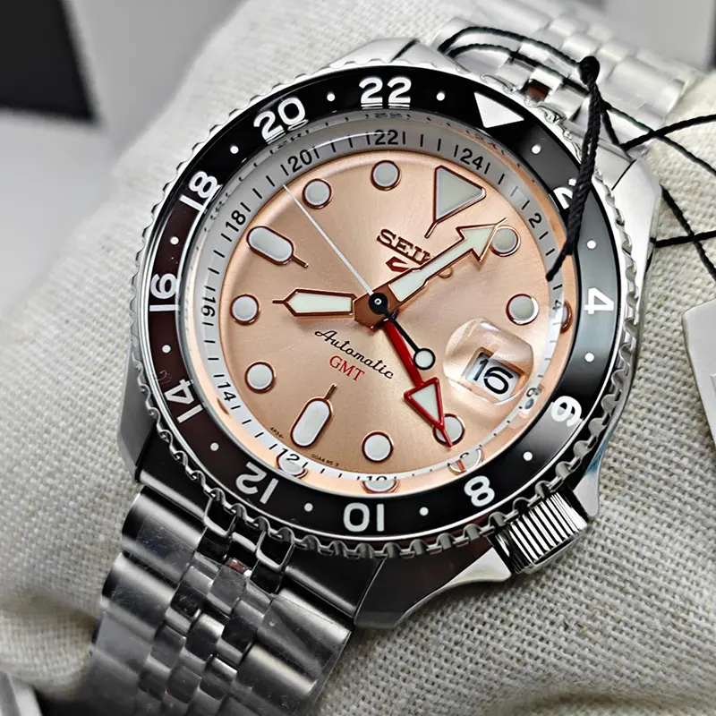 Seiko 5 Sports GMT Thong Sia Rose Dial Limited Edition Men’s Watch SSK043K1