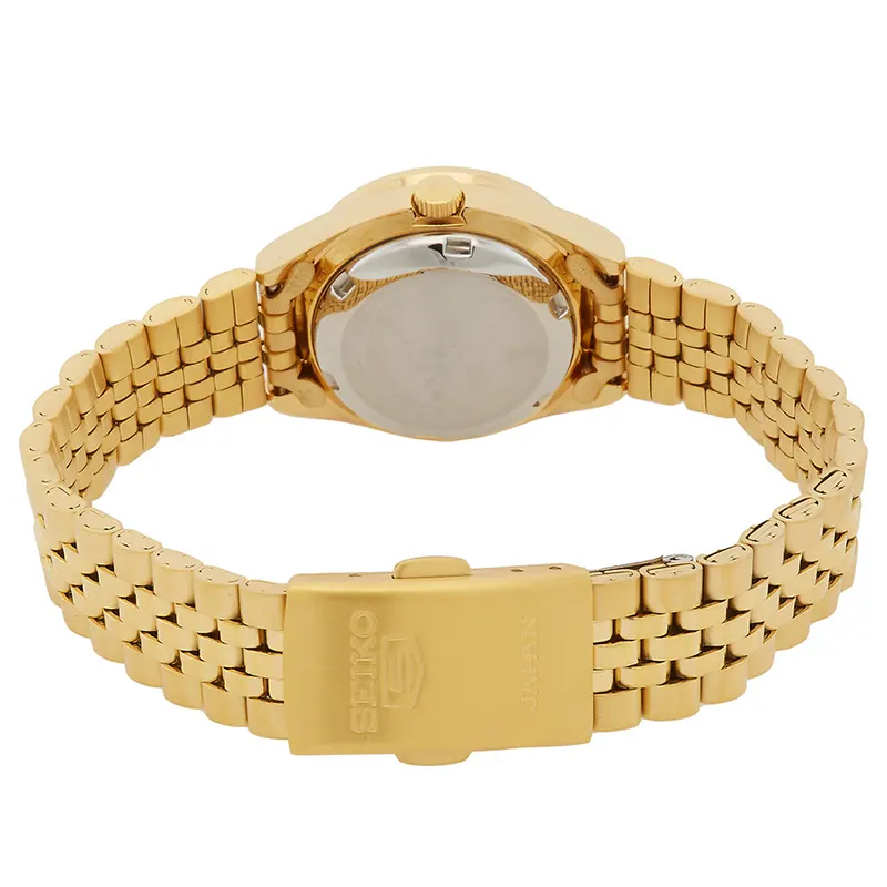 Seiko 5 Gold Dial Gold-Tone Automatic Ladies Watch | SYMF62J1