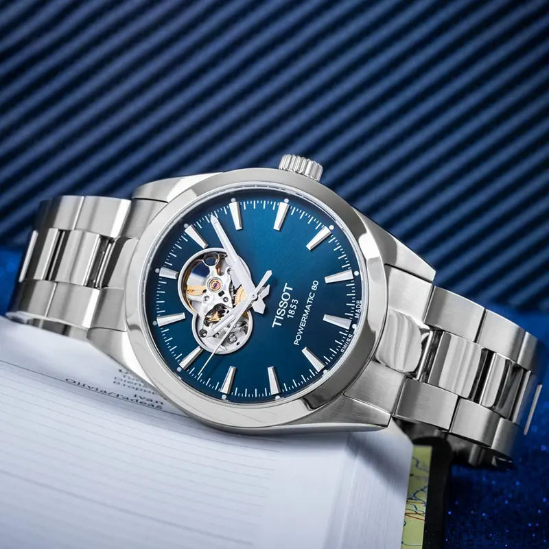 Tissot Gentleman Powermatic 80 Open Heart Blue Dial Men's Watch | T127.407.11.041.01