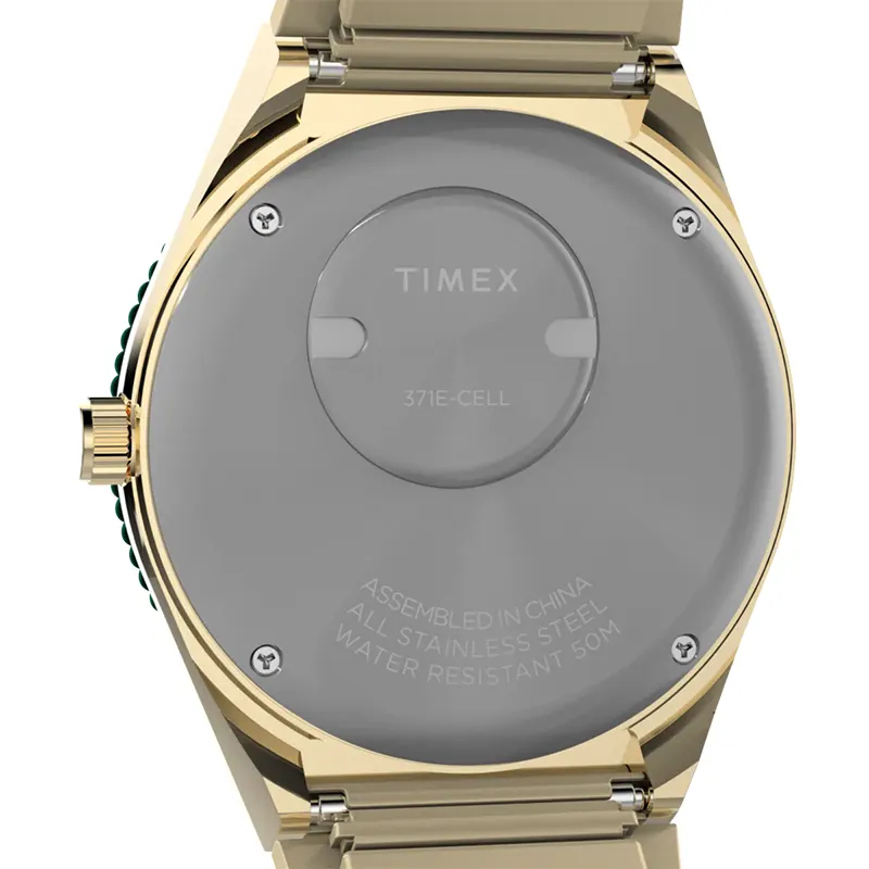 Q Timex® Green Dial Steel Expansion Band Ladies Watch | TW2V92200