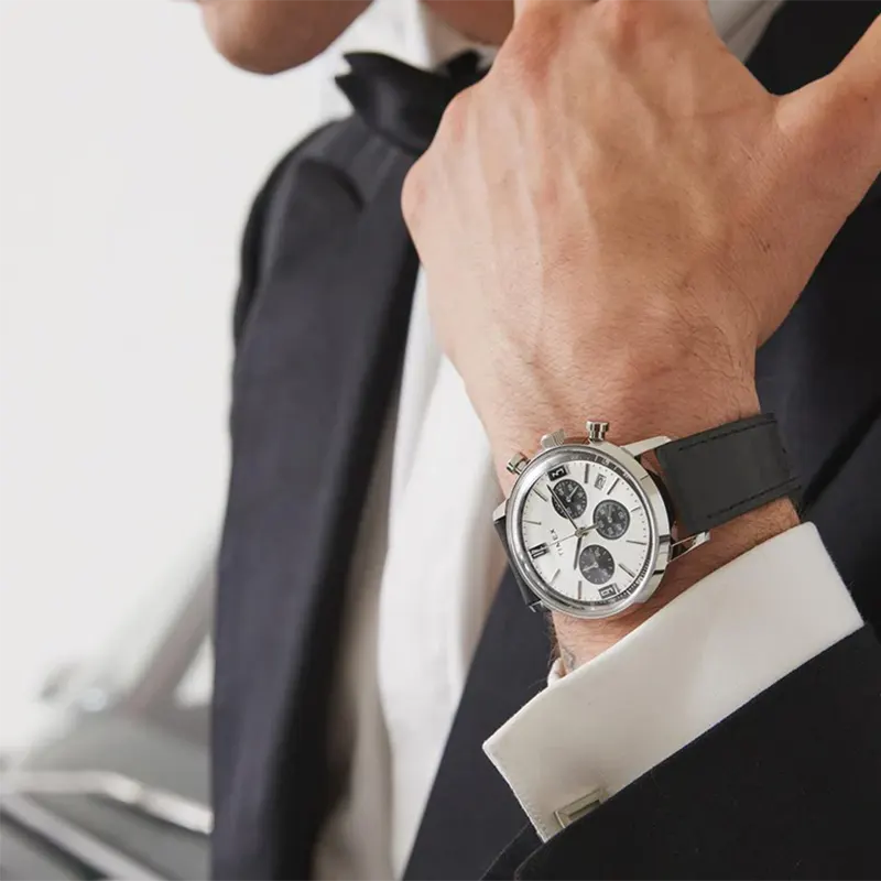 Timex Marlin® Chronograph Tachymeter Silver Dial Men's Watch | TW2W10300