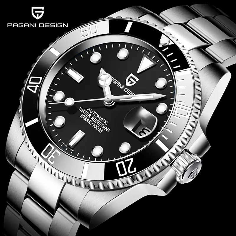 Pagani Design PD-1661 Submariner Automatic Black Dial Men's Watch
