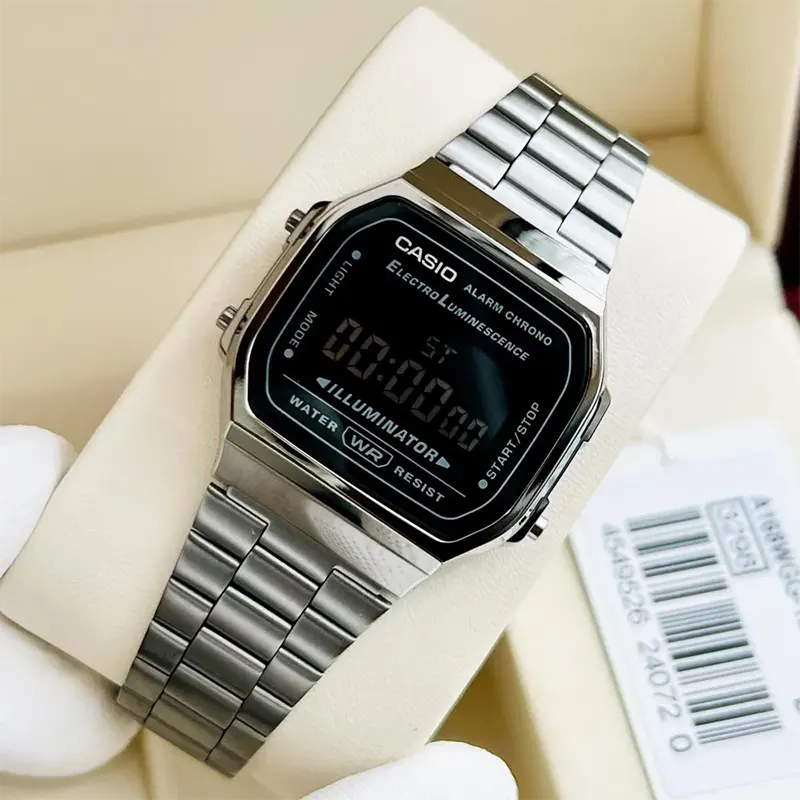 Casio A168WGG-1B Vintage Black Digital Dial Watch