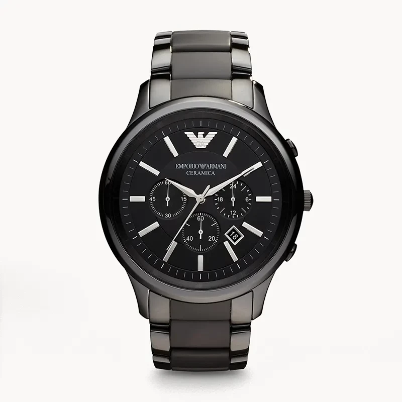 Emporio Armani Ceramica Chronograph Black Dial Men's Watch | AR1451