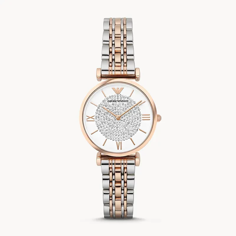 Emporio Armani White Dial Two-tone Ladies Watch | AR1926