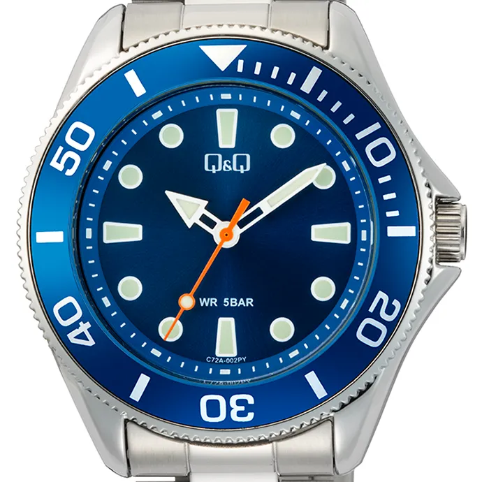 Q&Q C72A-002PY Blue Dial Silver-tone Men's Watch