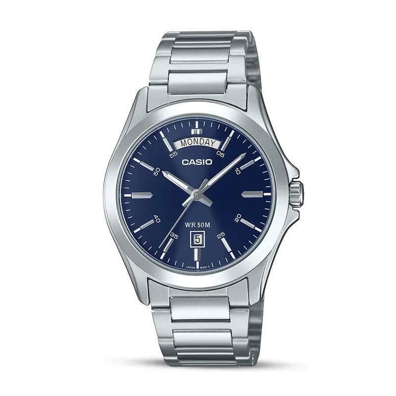 Casio Enticer MTP-1370D-2A2 Day-Date Blue Dial Men's Watch