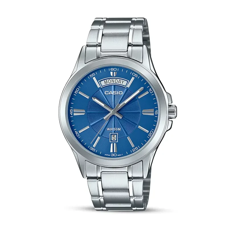 Casio Enticer MTP-1381D-2AV Day-Date Blue Dial Men's Watch