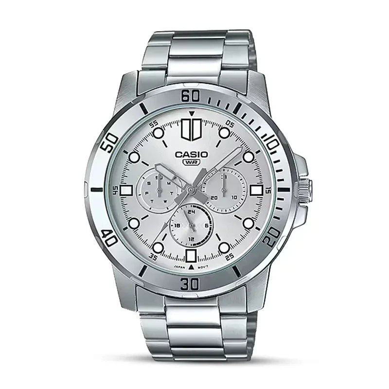 Casio Enticer Multifunction Silver Dial Men's Watch | MTP-VD300D-7