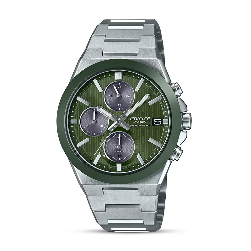Casio Edifice Solar Powered Chronograph Green Dial Men's Watch | EFS-S650D-3A