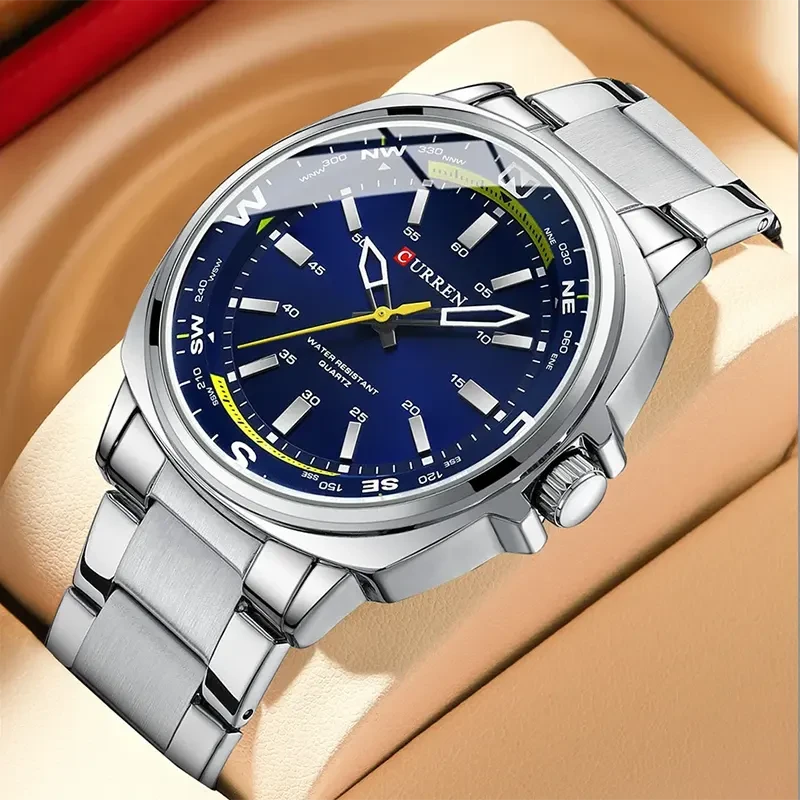 Curren Luxury Blue Dial Silver-tone Men’s Watch | 8455