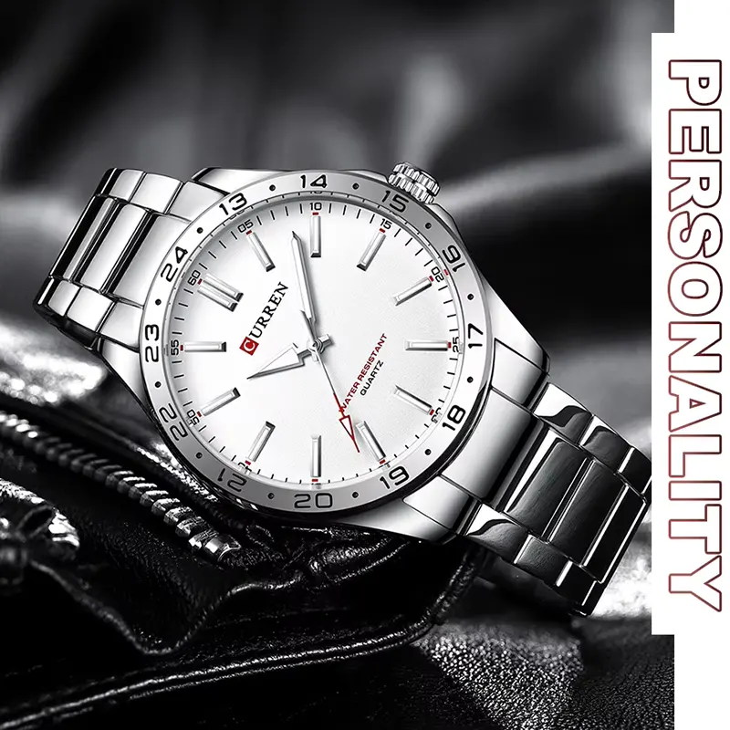 Curren White Dial Silver-tone Men’s Watch | 8452