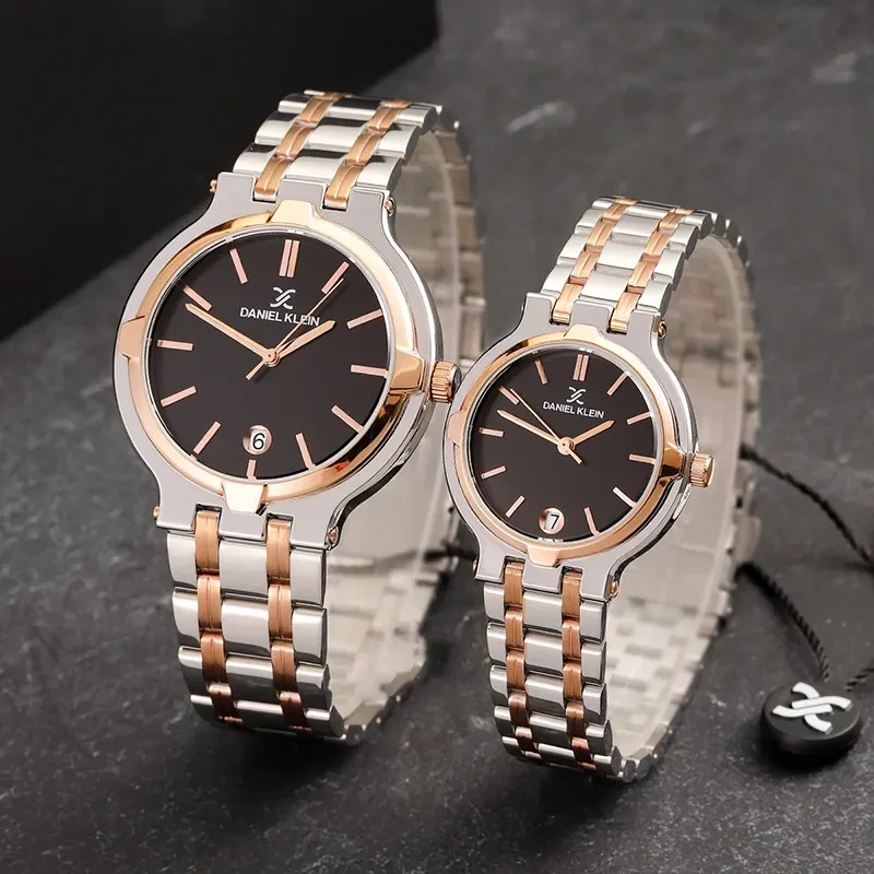 Daniel Klein Black Dial Two-tone Couple Set | DK.1.13908-5