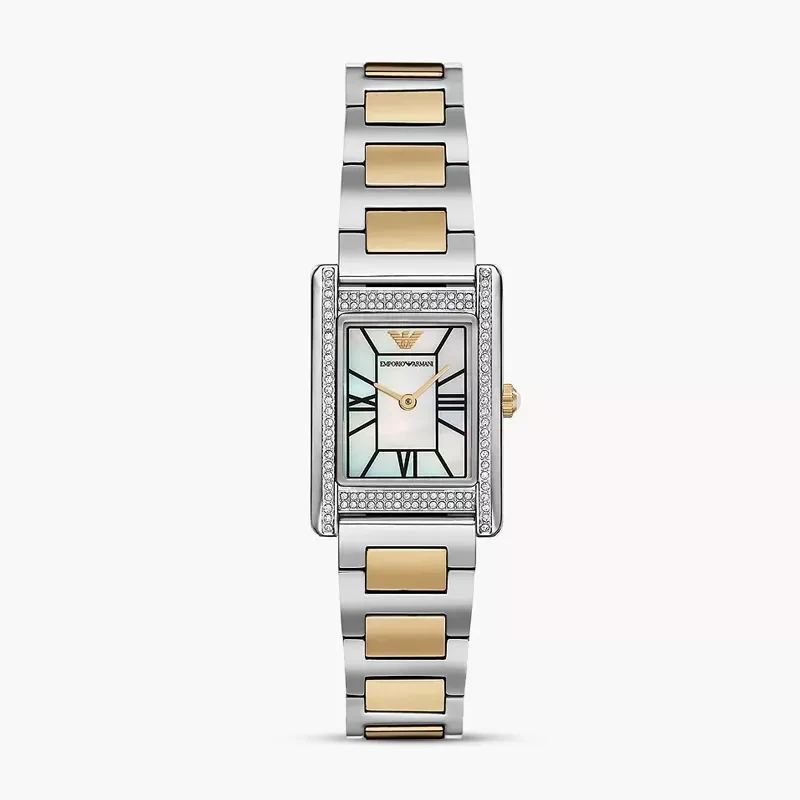 Emporio Armani Genni Mother Of Pearl Two-tone Ladies Watch | AR11642