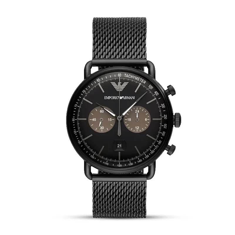 Emporio Armani Aviator Chronograph Black Dial Men's Watch | AR11142