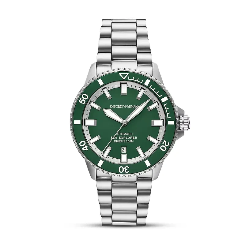 Emporio Armani Sea Explorer Automatic Green Dial Men's Watch | AR60088