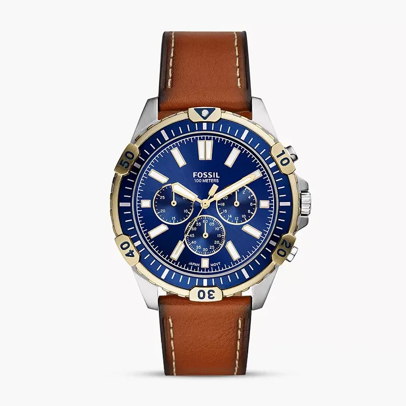 Fossil Garrett Chronograph Luggage Leather Men's Watch | FS5625