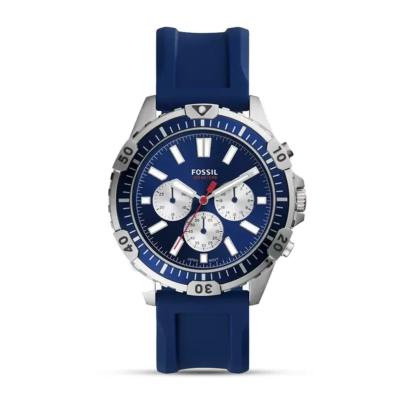 Fossil Garrett Chronograph Blue Silicone Men's Watch | FS5709