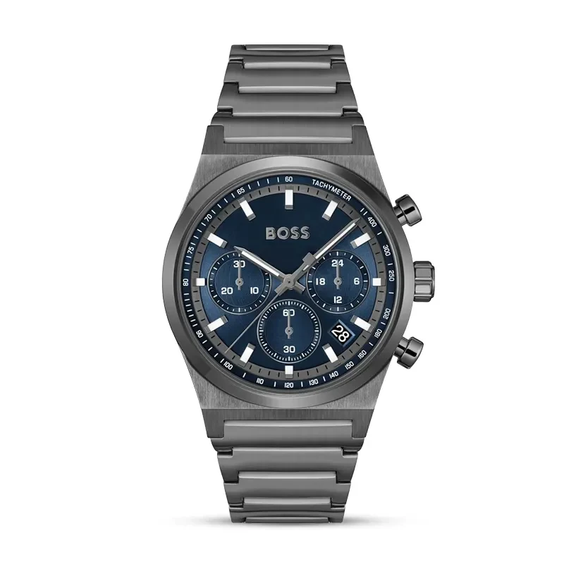 Hugo Boss Candor Chrono Blue Dial Gun-Metal Men's Watch | 1514223