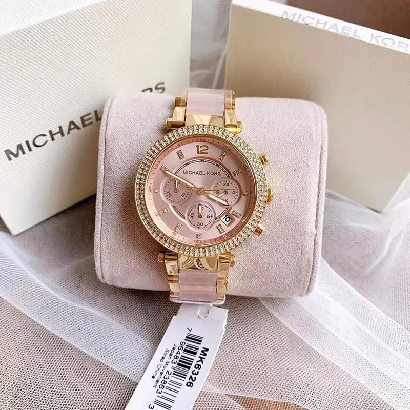 Michael Kors Parker Pink Dial Two-tone Ladies Watch | MK6326