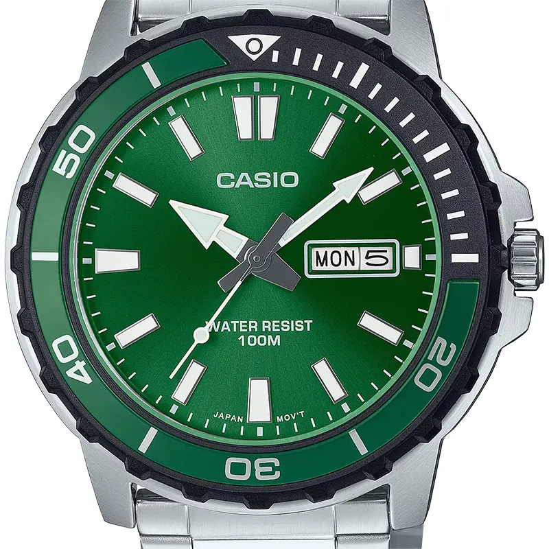 Casio MTD-125D-3AV Green Dial Men's Watch