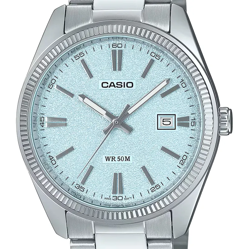 Casio Enticer MTP-1302DA-2A2 Ice Blue Texture Dial Men's Watch