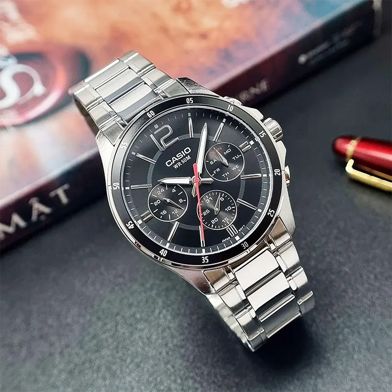Casio Enticer MTP-1374D-1AV Black Dial Men's Watch