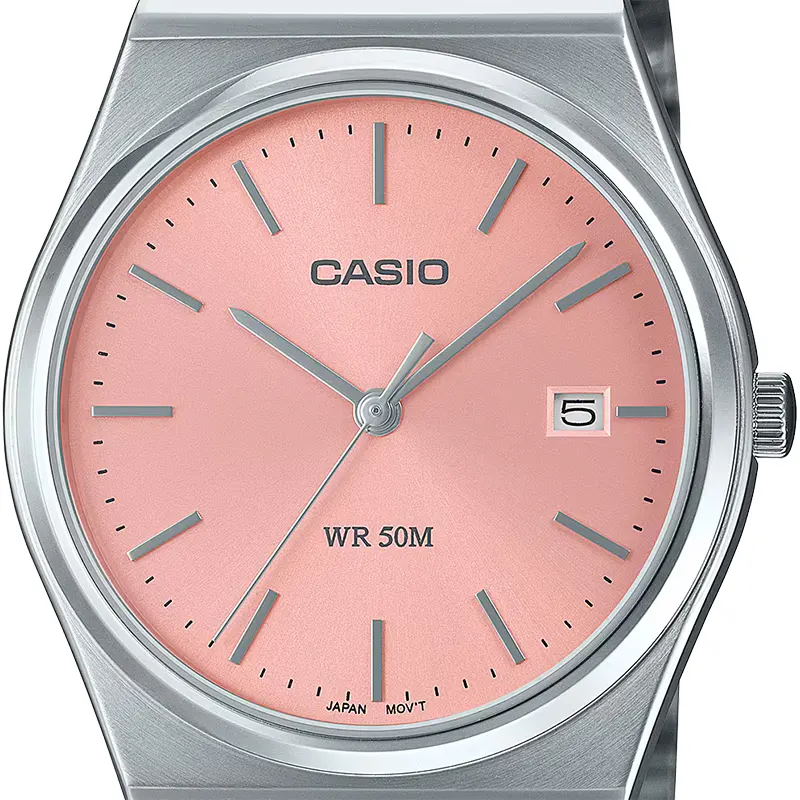 Casio Enticer Salmon Pink Dial Men's Watch | MTP-B145D-4AV