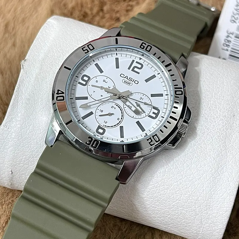 Casio MTP-VD300-3BUDF Chronograph White Dial Men’s Watch