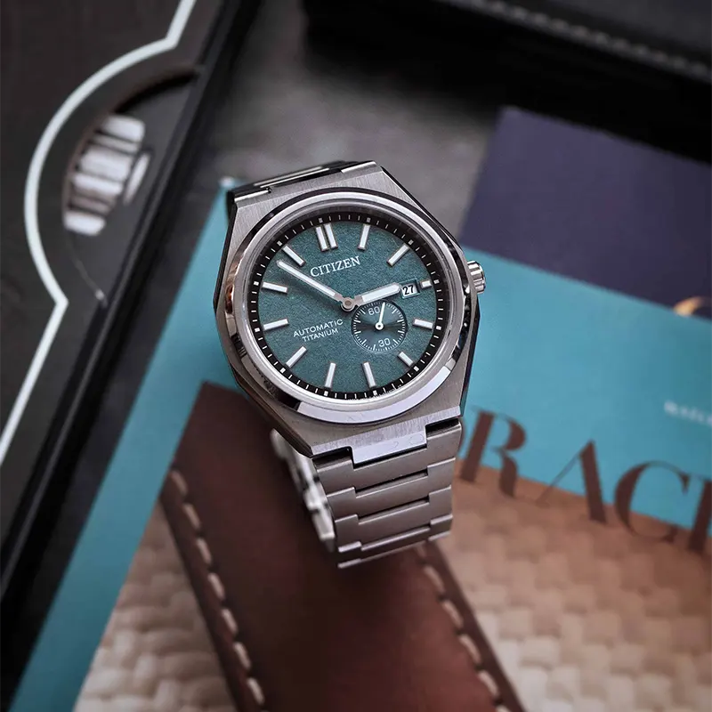 Citizen Zenshin Automatic Green Dial Super Titanium Men’s Watch | NJ0180-80X
