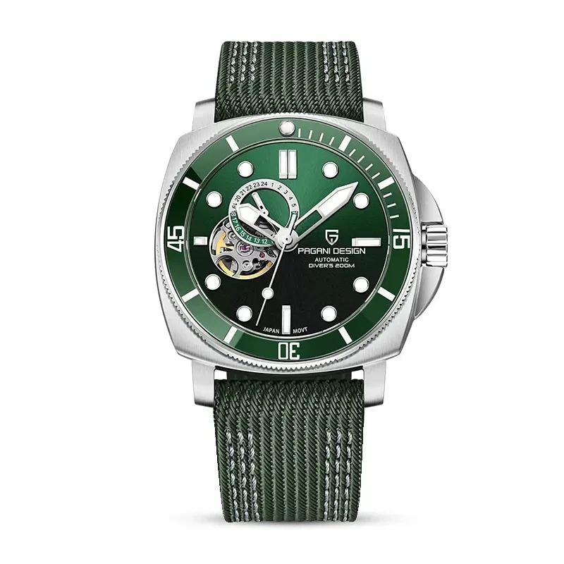 Pagani Design PD-1736 Open Heart Automatic Green Dial Men's Watch