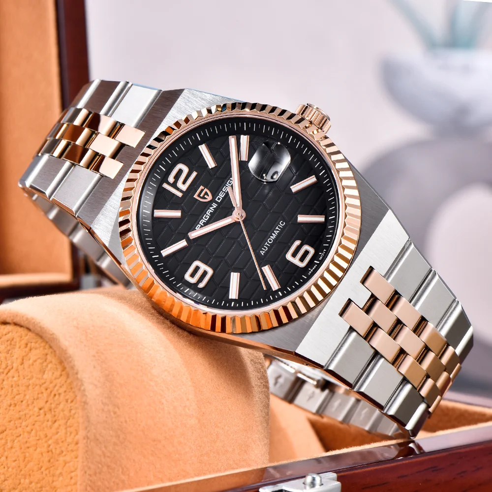 Pagani Design Land Dweller Two-Tone Black Dial Men's Watch | PD-YS027