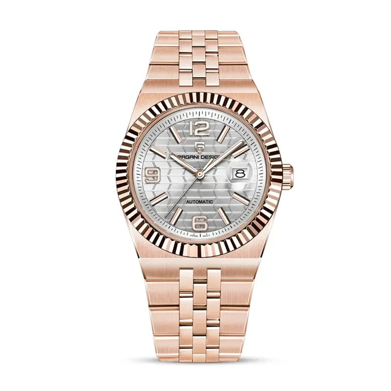 Pagani Design Land Dweller Rose-Tone Silver Dial Men's Watch | PD-YS027