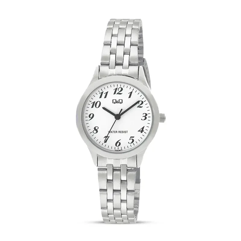 Q&Q C01A-001PY White Dial Silver-tone Ladies Watch