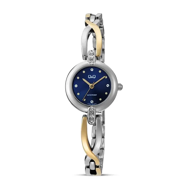 Q&Q F06A-004PY Blue Dial Two-tone Ladies Watch