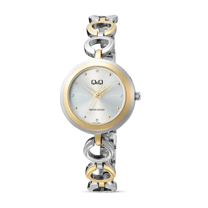 Q&Q F11A-003PY Silver Dial Two-tone Ladies Watch