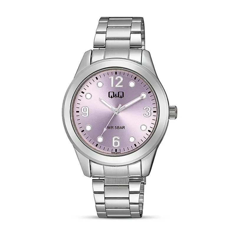 Q&Q Q35B-002PY Purple Dial Silver-tone Ladies Watch