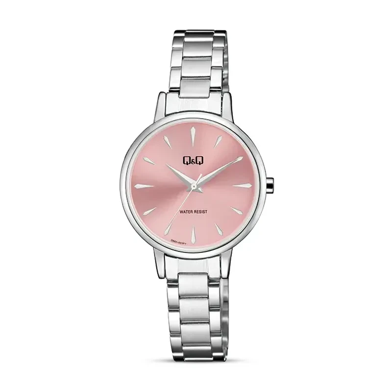Q&Q Q56A-001PY Pink Dial Silver-tone Ladies Watch