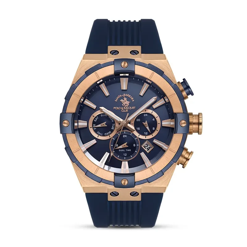 Santa Barbara Polo & Racquet Club Blue Dial Silicone Men's Watch | SB.1.10510-8