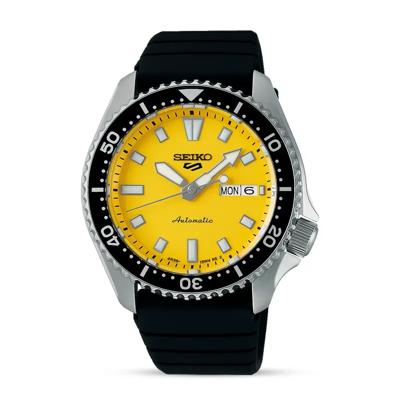 Seiko 5 Sports SKX’s Iconic Automatic Yellow Dial Men's Watch | SRPL87