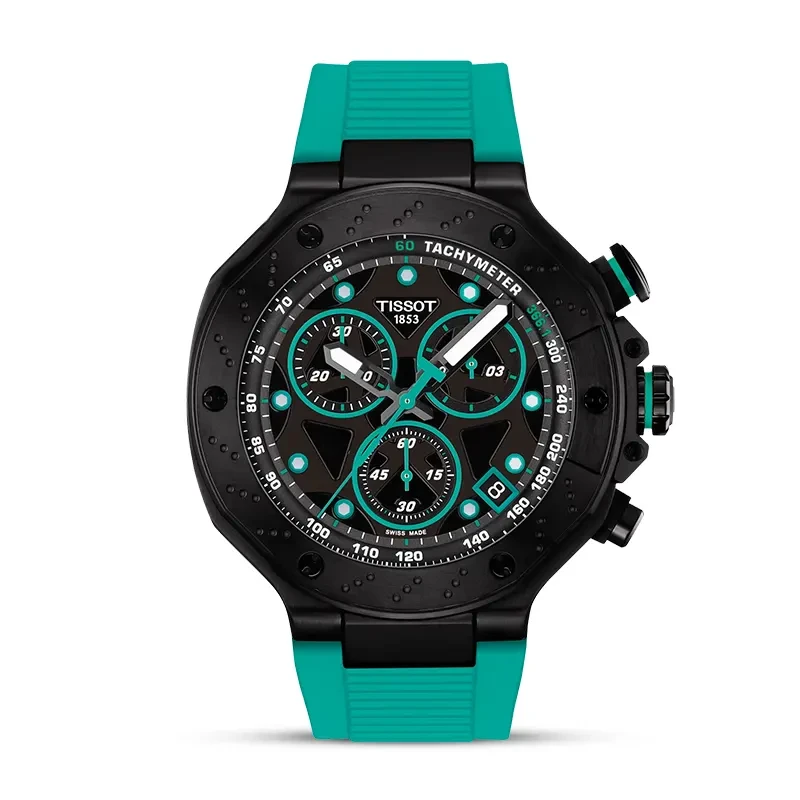 Tissot T-Race Chronograph Black Dial Silicone Men's Watch | T141.417.37.051.01
