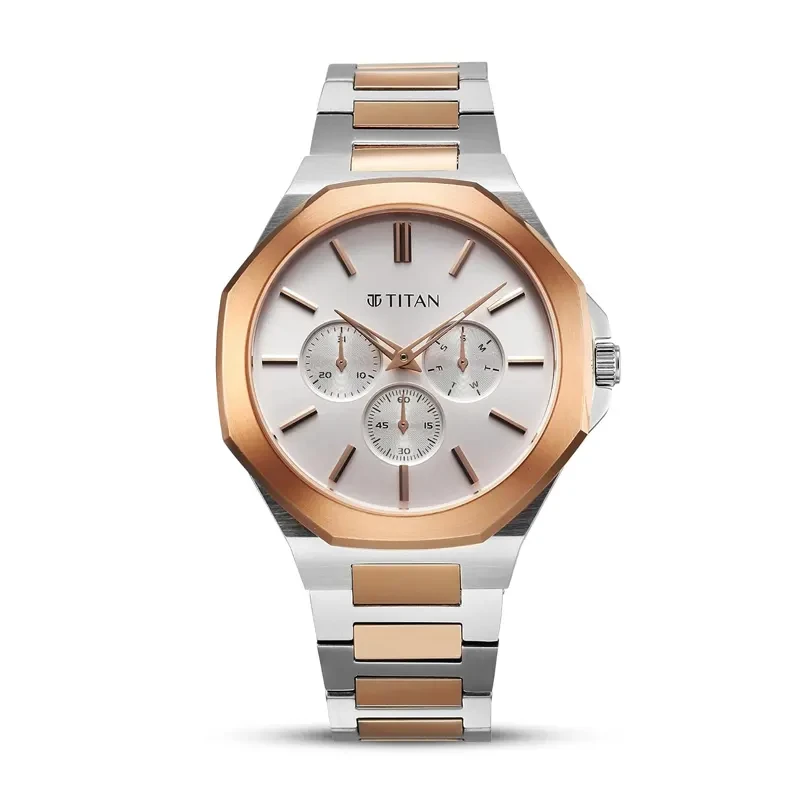 Titan Classic Slim Multifunction Silver Dial Men’s Watch | 90198KM01