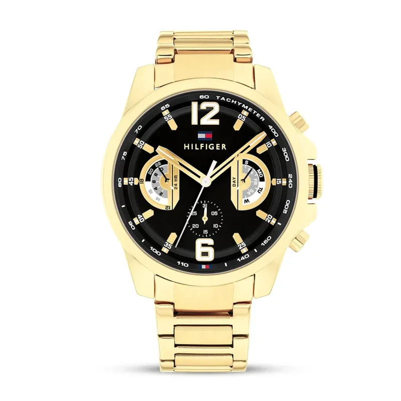 Tommy Hilfiger Decker Black Dial Gold-tone Men's Watch Watch | 1710638