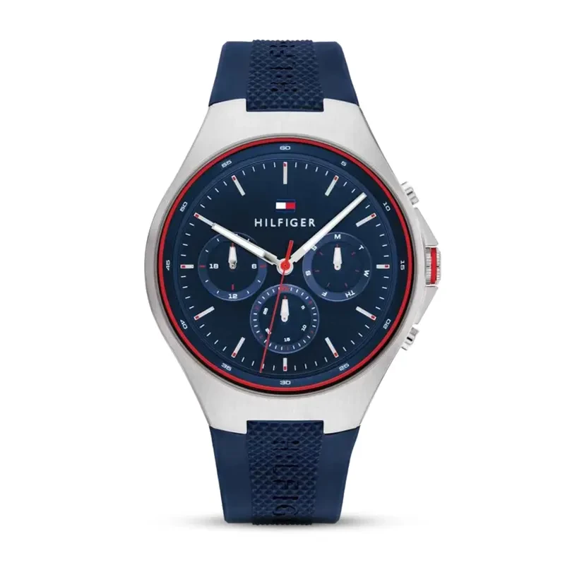 Tommy Hilfiger Justin Blue Dial Silicone Men's Watch | 1792057